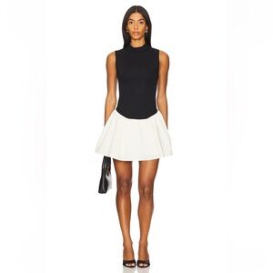 WeWoreWhat Black and Cream Mini Dress
